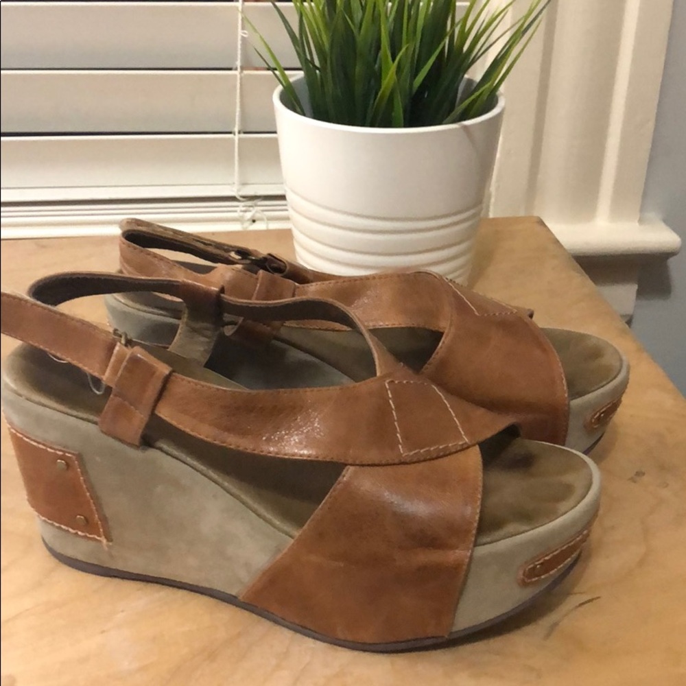 Espadrille high heel antelope shoes